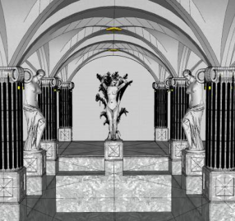 欧式雕塑人物建筑SU模型下载_sketchup草图大师SKP模型