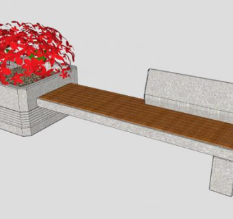 户外景观座椅SU模型下载_sketchup草图大师SKP模型