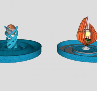 景观雕塑SU模型下载_sketchup草图大师SKP模型