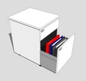 文件夹白色柜子SU模型下载_sketchup草图大师SKP模型