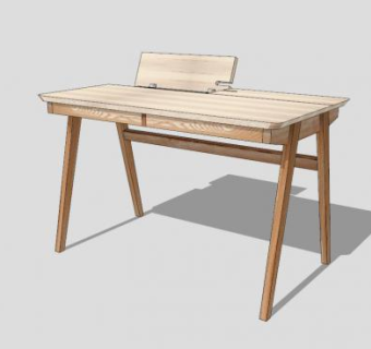 木质办公桌工作台SU模型下载_sketchup草图大师SKP模型
