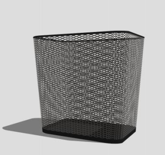 黑色镂空垃圾桶SU模型下载_sketchup草图大师SKP模型