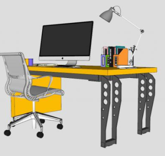 笔记本电脑办公桌SU模型下载_sketchup草图大师SKP模型