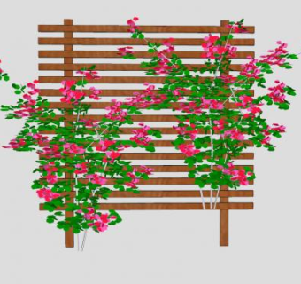 木制装饰植物架植物板SU模型下载_sketchup草图大师SKP模型