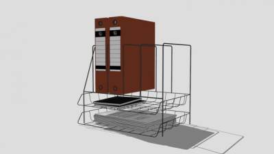 办公文件夹黑色书立SU模型下载_sketchup草图大师SKP模型