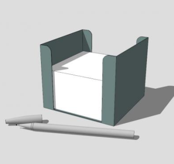 纸质灰绿色笔筒SU模型下载_sketchup草图大师SKP模型