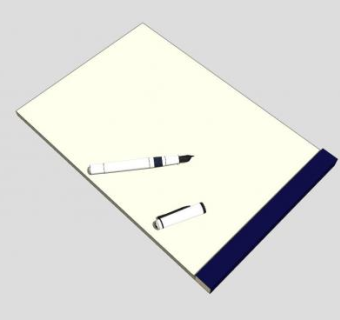 深蓝色拍纸本和钢笔SU模型下载_sketchup草图大师SKP模型