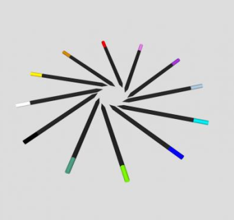 文具彩色铅笔SU模型下载_sketchup草图大师SKP模型