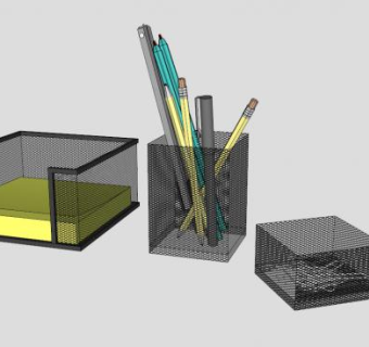 黑色镂空笔筒SU模型下载_sketchup草图大师SKP模型