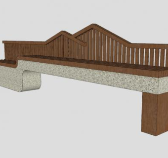 公园景观座椅模型SU模型下载_sketchup草图大师SKP模型