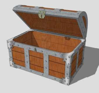 木箱宝箱SU模型下载_sketchup草图大师SKP模型