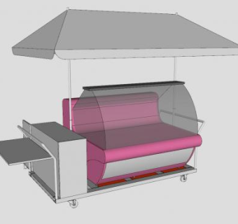 移动冰柜展柜SU模型下载_sketchup草图大师SKP模型