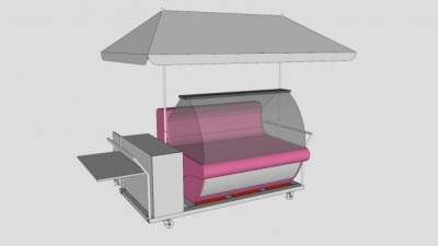 移动冰柜展柜SU模型下载_sketchup草图大师SKP模型