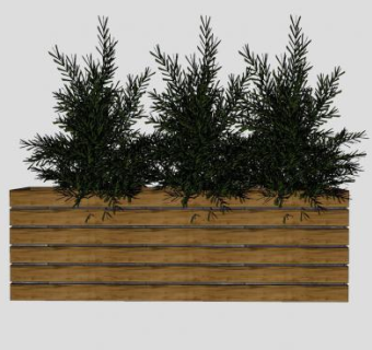 花箱植物SU模型下载_sketchup草图大师SKP模型