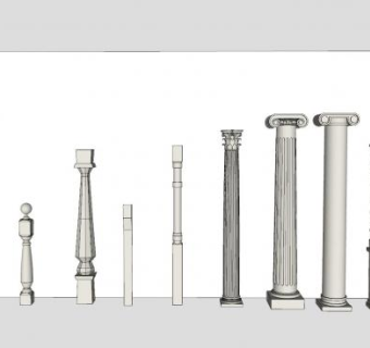 罗马柱石柱系列SU模型下载_sketchup草图大师SKP模型