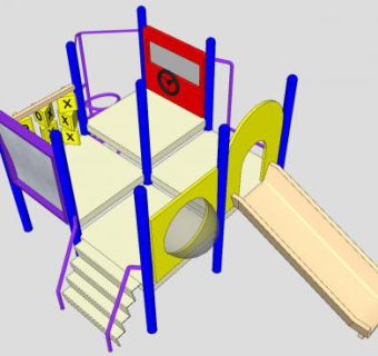 儿童滑梯SU模型下载_sketchup草图大师SKP模型