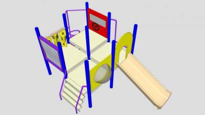 儿童滑梯SU模型下载_sketchup草图大师SKP模型