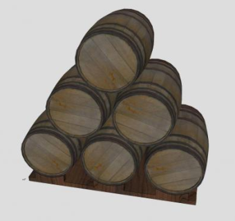 木桶酒桶SU模型下载_sketchup草图大师SKP模型