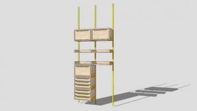 木质书架SU模型下载_sketchup草图大师SKP模型