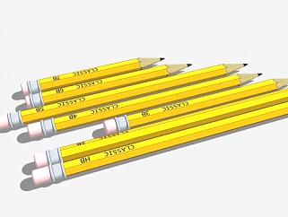 黄色铅笔<em>文具</em>SU模型下载_sketchup草图大师SKP模型