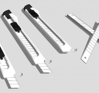 白色美工刀SU模型下载_sketchup草图大师SKP模型