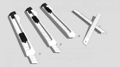 白色美工刀SU模型下载_sketchup草图大师SKP模型