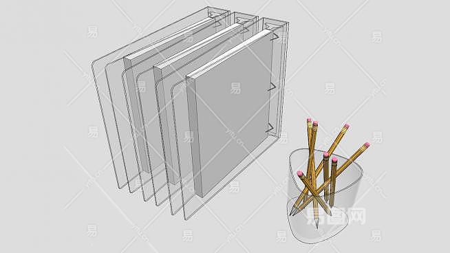 透明塑料书立和笔筒su模型下载 Sketchup草图大师skp模型 易图网 透明塑料书立和笔筒su模型下载 Sketchup草图大师skp模型 易图网