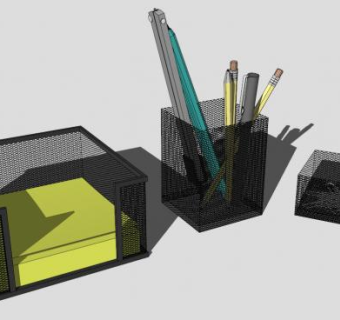 金属铁网笔筒SU模型下载_sketchup草图大师SKP模型