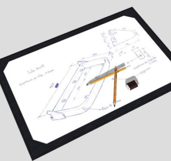 设计图纸和铅笔文具SU模型下载_sketchup草图大师SKP模型