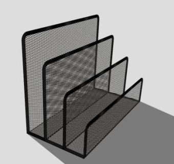 金属铁网三层书立SU模型下载_sketchup草图大师SKP模型