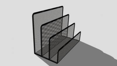 金属铁网三层书立SU模型下载_sketchup草图大师SKP模型