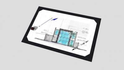 房屋设计图纸画框SU模型下载_sketchup草图大师SKP模型