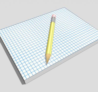 蓝色网格笔记本文具SU模型下载_sketchup草图大师SKP模型