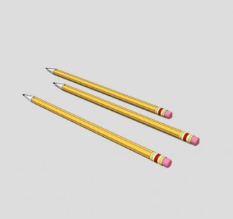 三支铅笔SU模型下载_sketchup草图大师SKP模型