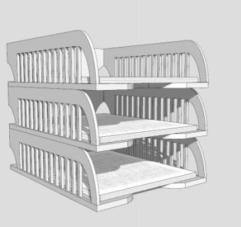 白色文件盘SU模型下载_sketchup草图大师SKP模型