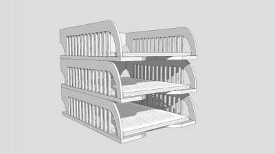 白色文件盘SU模型下载_sketchup草图大师SKP模型