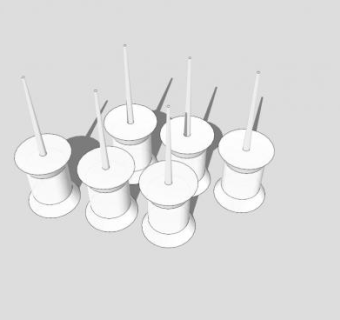 白色大头针SU模型下载_sketchup草图大师SKP模型