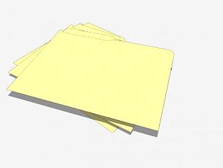 三个黄色文件套SU模型下载_sketchup草图大师SKP模型