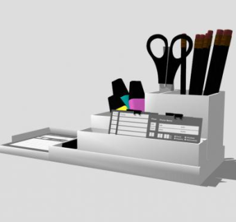 灰色组合方形笔筒SU模型下载_sketchup草图大师SKP模型