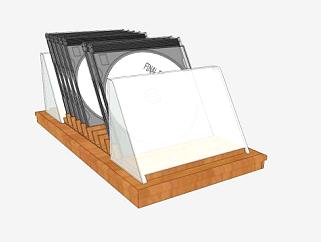 木质光盘盒架子SU模型下载_sketchup草图大师SKP模型