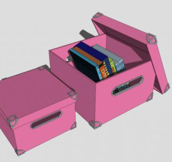 粉色收纳盒SU模型下载_sketchup草图大师SKP模型