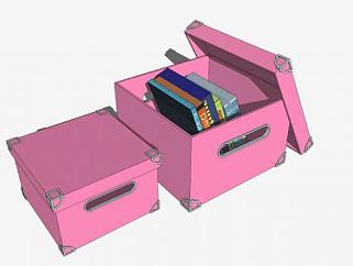 粉色收纳盒SU模型下载_sketchup草图大师SKP模型
