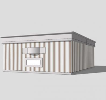 卡其色条纹收纳盒SU模型下载_sketchup草图大师SKP模型