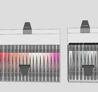 水彩笔一套SU模型下载_sketchup草图大师SKP模型