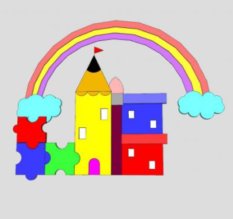 午托班幼儿园LOGO标志SU模型下载_sketchup草图大师SKP模型