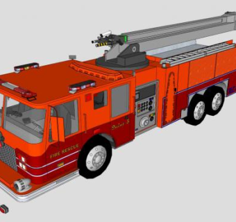 消防车救援车SU模型_su模型下载 草图大师模型_SKP模型