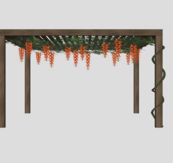 爬藤植物花架SU模型下载_sketchup草图大师SKP模型