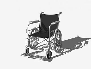 <em>黑色</em>普通轮椅SU模型下载_sketchup草图大师SKP模型