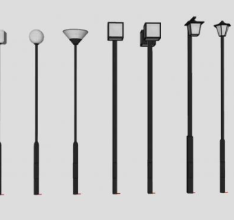 新中式景观路灯SU模型下载_sketchup草图大师SKP模型