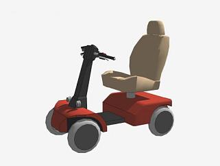 电动轮椅车SU模型下载_sketchup草图大师SKP模型